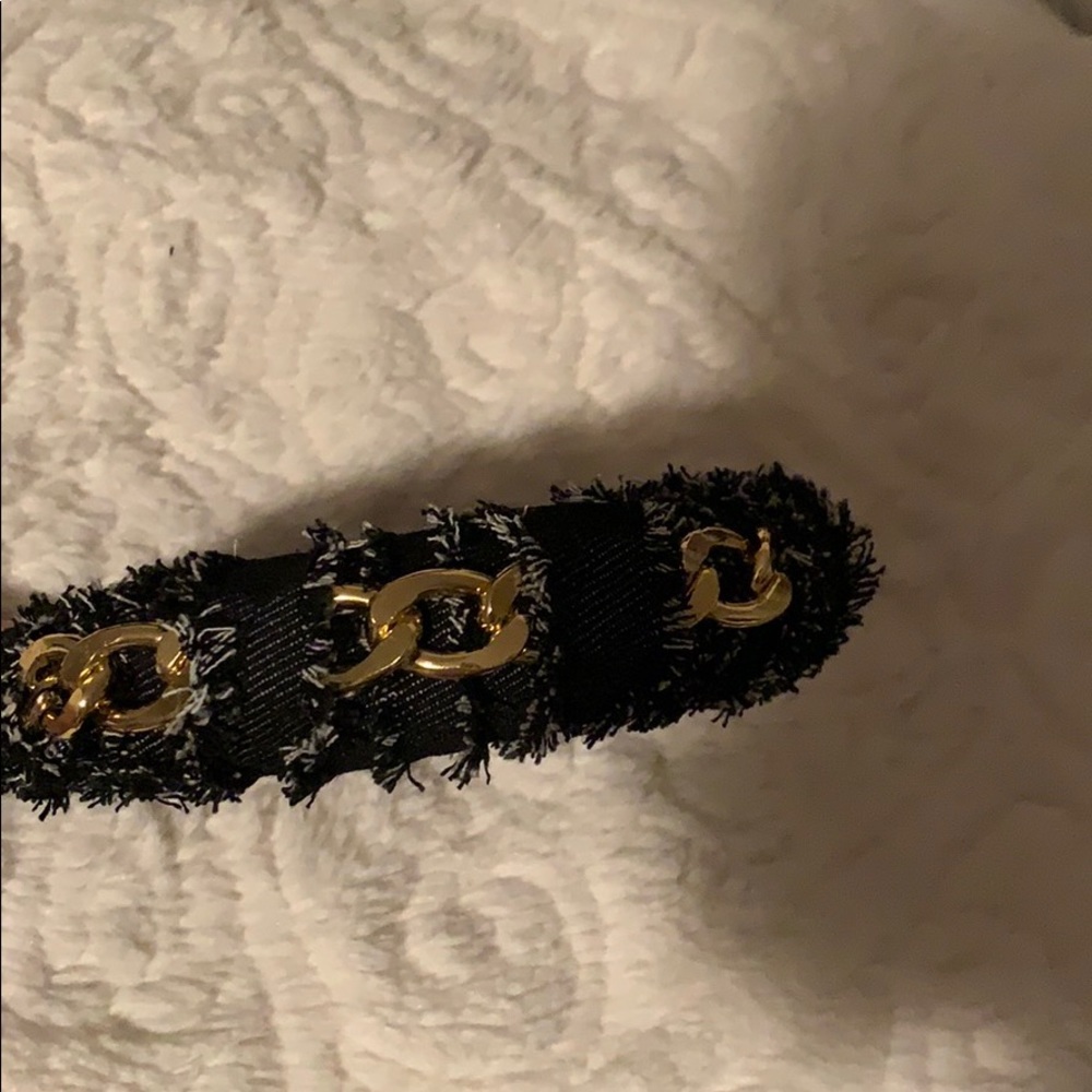 Black denim head band